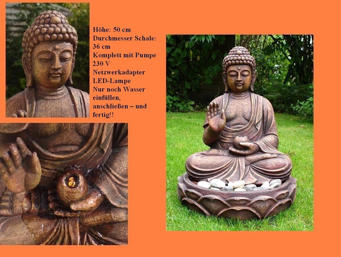 BUDDHA Brunnen Zimmerbrunnen //Zierbrunnen 50 cm hoch LED Licht *NEU*