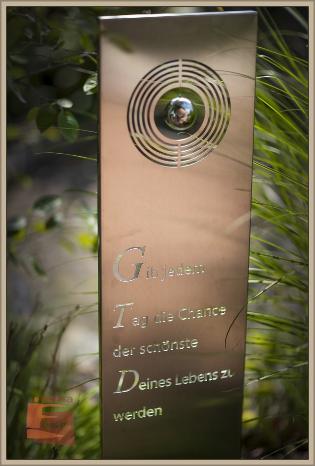 Garten Deko Schild Tag Gartenstecker Spruch Tafel Edelstahl Matt